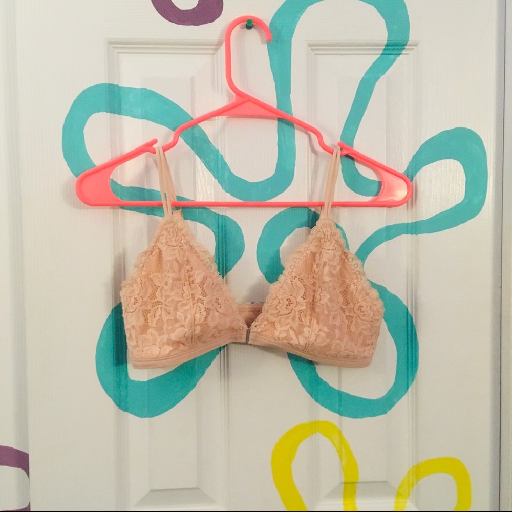 Blush pink lace bralette